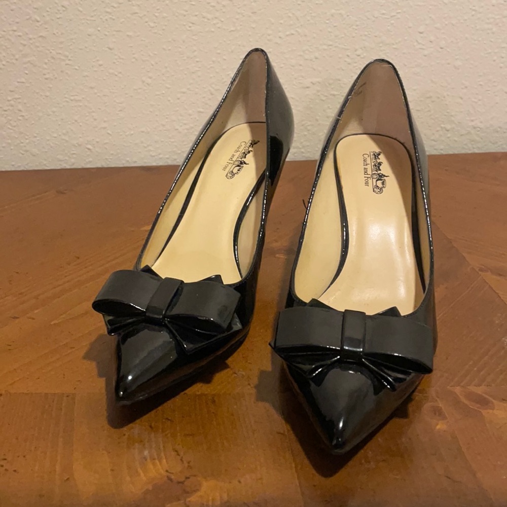 Coach and Four Black Heels